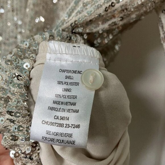 Haver Blair Silver Sequin Sparkling Long Sleeve Top Holiday Party XS - Picture 4 of 4